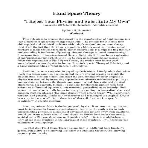 Fluid Space Theory