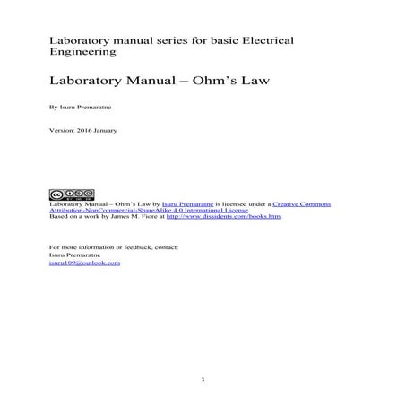 Laboratory Manual - Ohm's Law