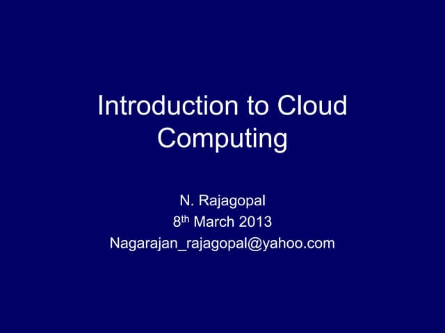 Cloud Computing 101