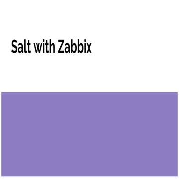 Saltstack with Zabbix