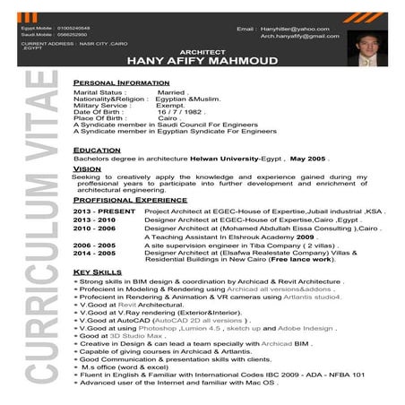 ARCHITECT Hany Afify C.V