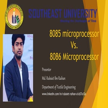 Types of Microprocessor 8085 and 8086