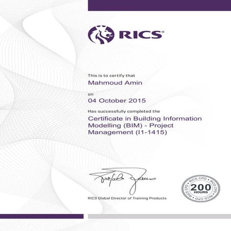 Certificate in Building Information Modelling Certificate | PDF
