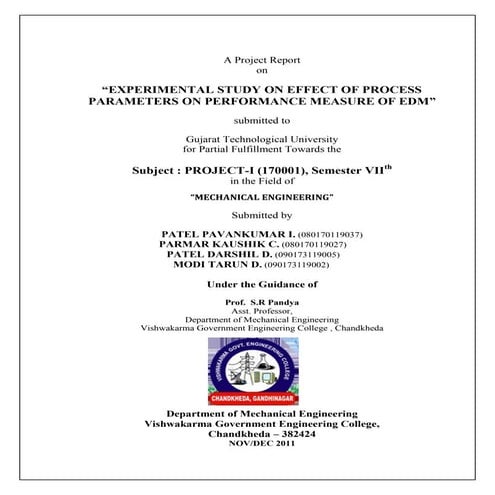 EDM MRR Improvement Part-1 (SEM-7)