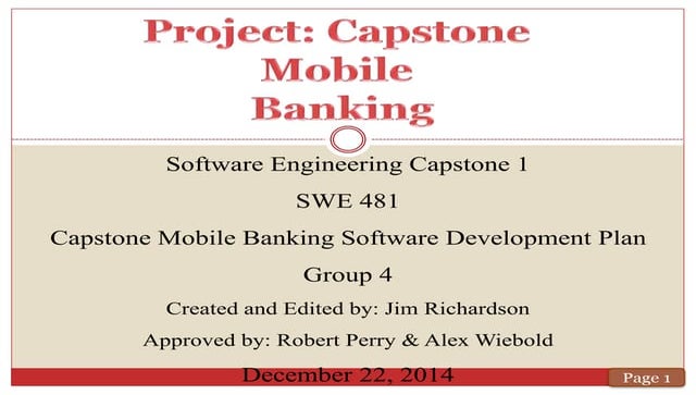 Software Engineering Capstone SWE 481 Group 4 Group Project Phase 5