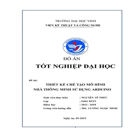 Thiết kế chế tạo mô hình nhà thông minh sử dụng Arduino