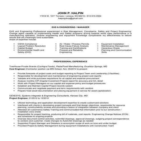 JOHN HALPIN EHS MANAGER