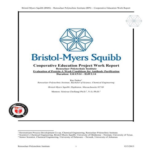 Bristol-Myer Squibb Report