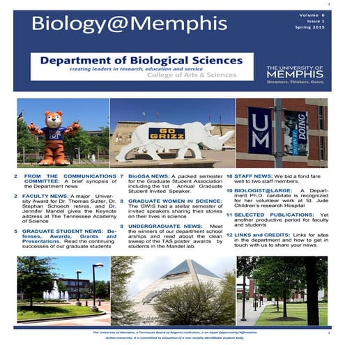 University of Memphis Newletter