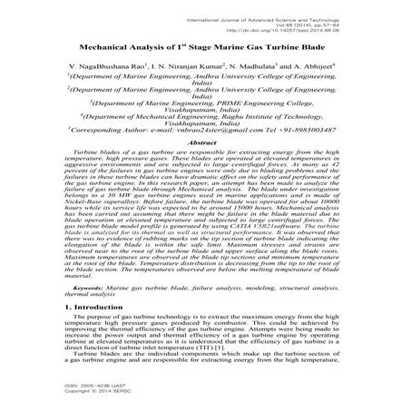 Mechanical Analysis of 1st Stage Marine gas turbine Blade paper 3 IJAST