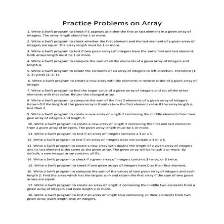 practice problems on array  IN SWIFT
