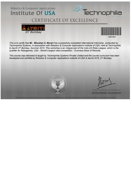 CERTIFICATE OF EXCELLENCE - MATLAB AND SIMULINK - TECHNOPHILIA | PDF