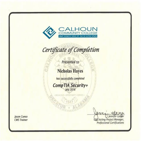 SANS Cyber Security Training Certificate | PDF