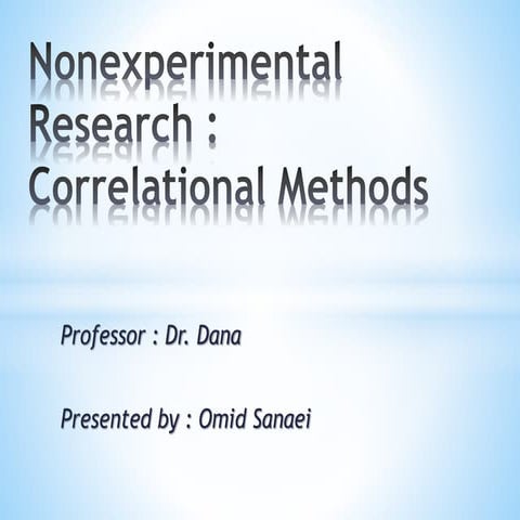 Correlational Research