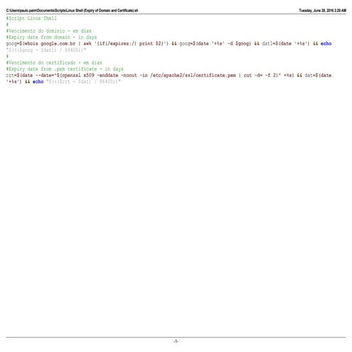 Linux Shell (Expiry of Domain and Certificate) | PPT