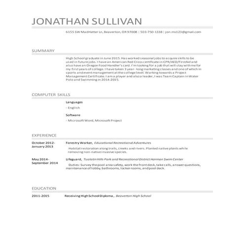 Jonathan Sullivan Resume | DOCX
