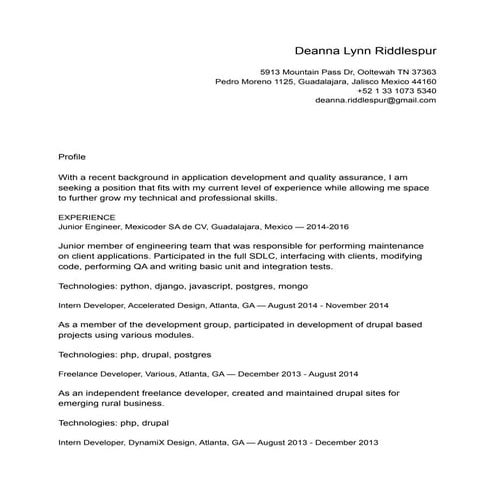 DeannaRIddlespurResume