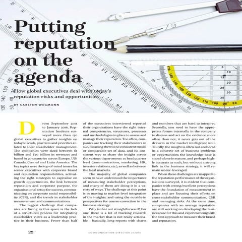 Putting Reputation on the Agenda EACD