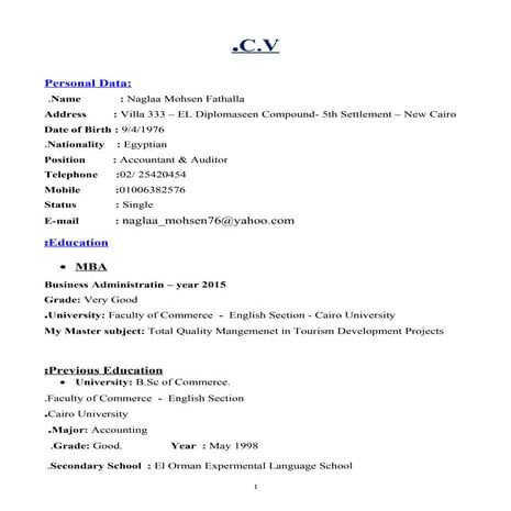 Naglaa CV | DOC
