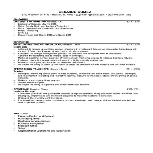 Resume Gerardo Gomez Update 