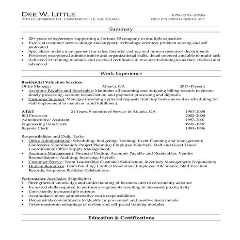 Dee Little Resume