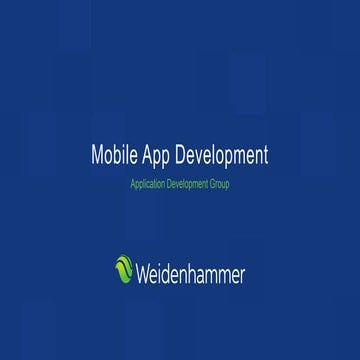 Weidenhammer Mobile Application Development Practice