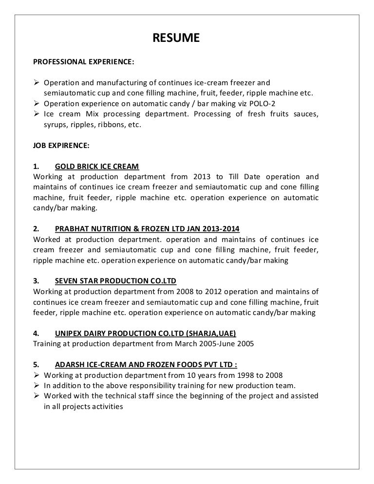RESUME PARAB Production Operator