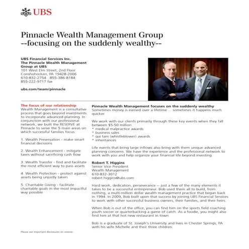 The Pinnacle Wealth Management Group at UBS | PDF
