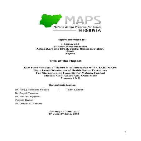 REPORT OF OYO SEMO[1]