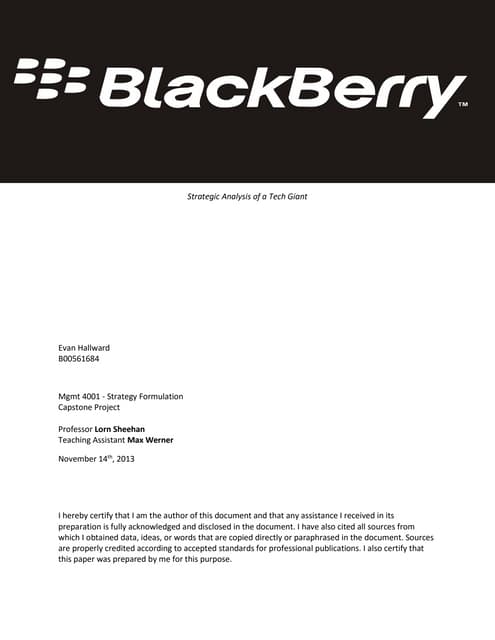 BlackBerry Case Study - November 2013