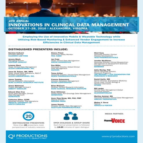 Clinical Data Management Agenda