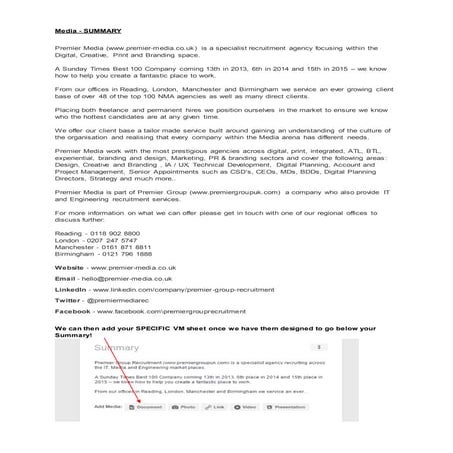 Media linkedIn summary