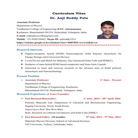 Dr. A R Polu_CV | DOC
