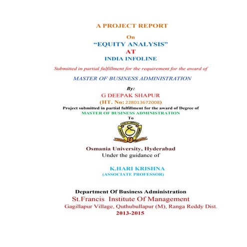 Deepak MBA Project | PDF