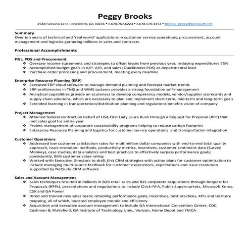 Resume Proposal - Supply Chain Logistics