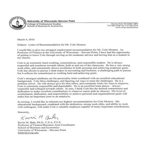 letter of recommendation | PDF