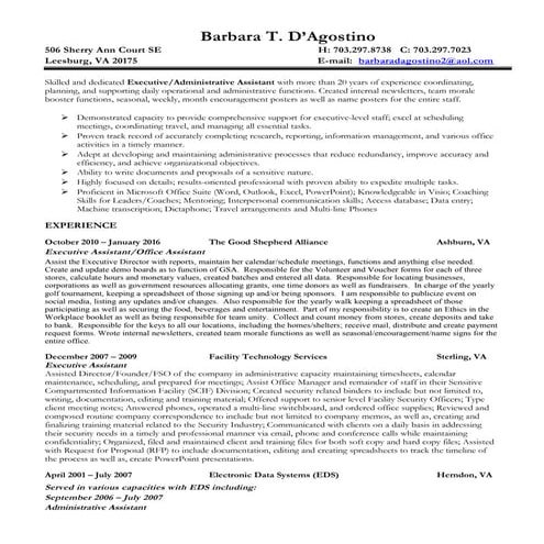 Resume Barbara DAgostino 2015