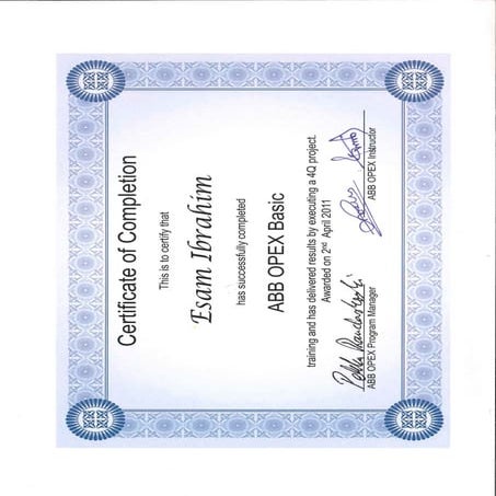 ABB - OPEX Certificate | PDF