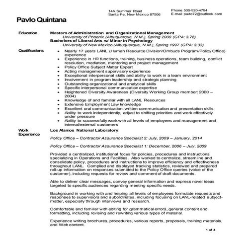 James ruffin resume 2014 | DOC