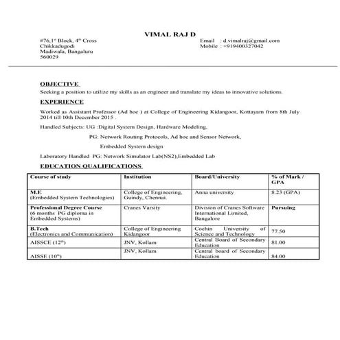 RESUME_VIMAL_01_06_16