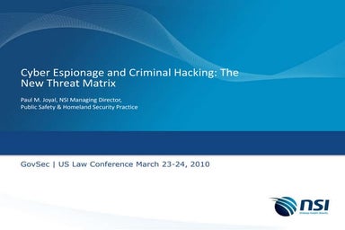 GovSec Joyal New Threat Matrix