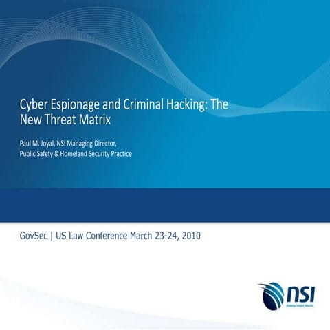 GovSec Joyal New Threat Matrix