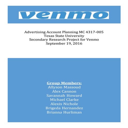 Venmo Secondary Research Finalized 