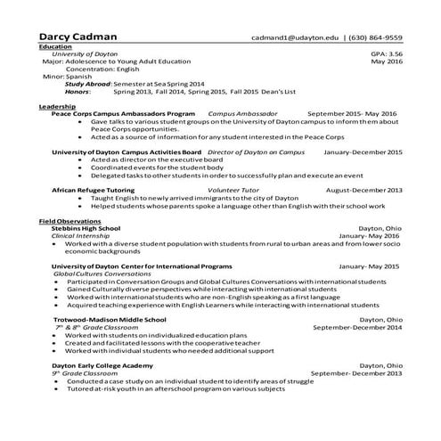 Darcy Cadman's Resume | DOCX