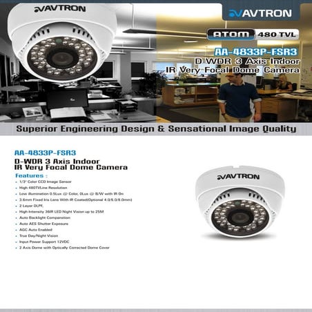 Avtron Dome CCTV Camera Aa 4813 p-vm | PDF
