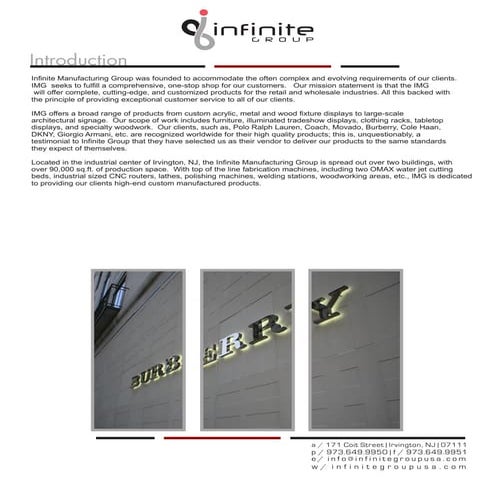 Infinite Manufacturing Group Brochure