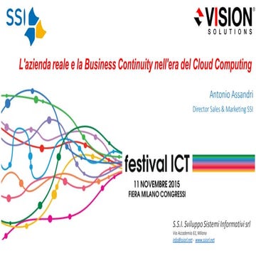 L'azienda reale e la Business Continuity nell'era del Cloud Computing - by SS...