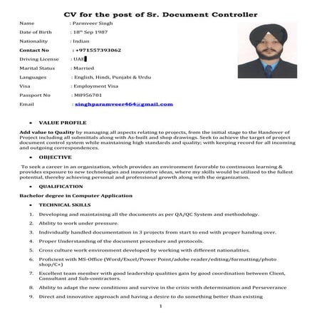 CV - Parmveer | DOC
