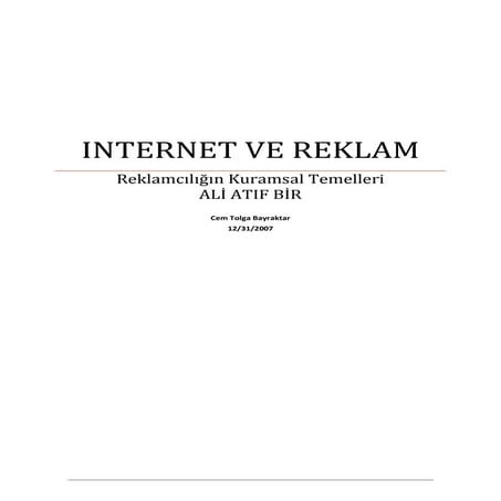 Internet ve Reklam