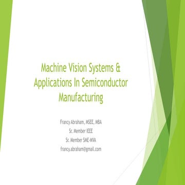Machine Vision Systems And Applications